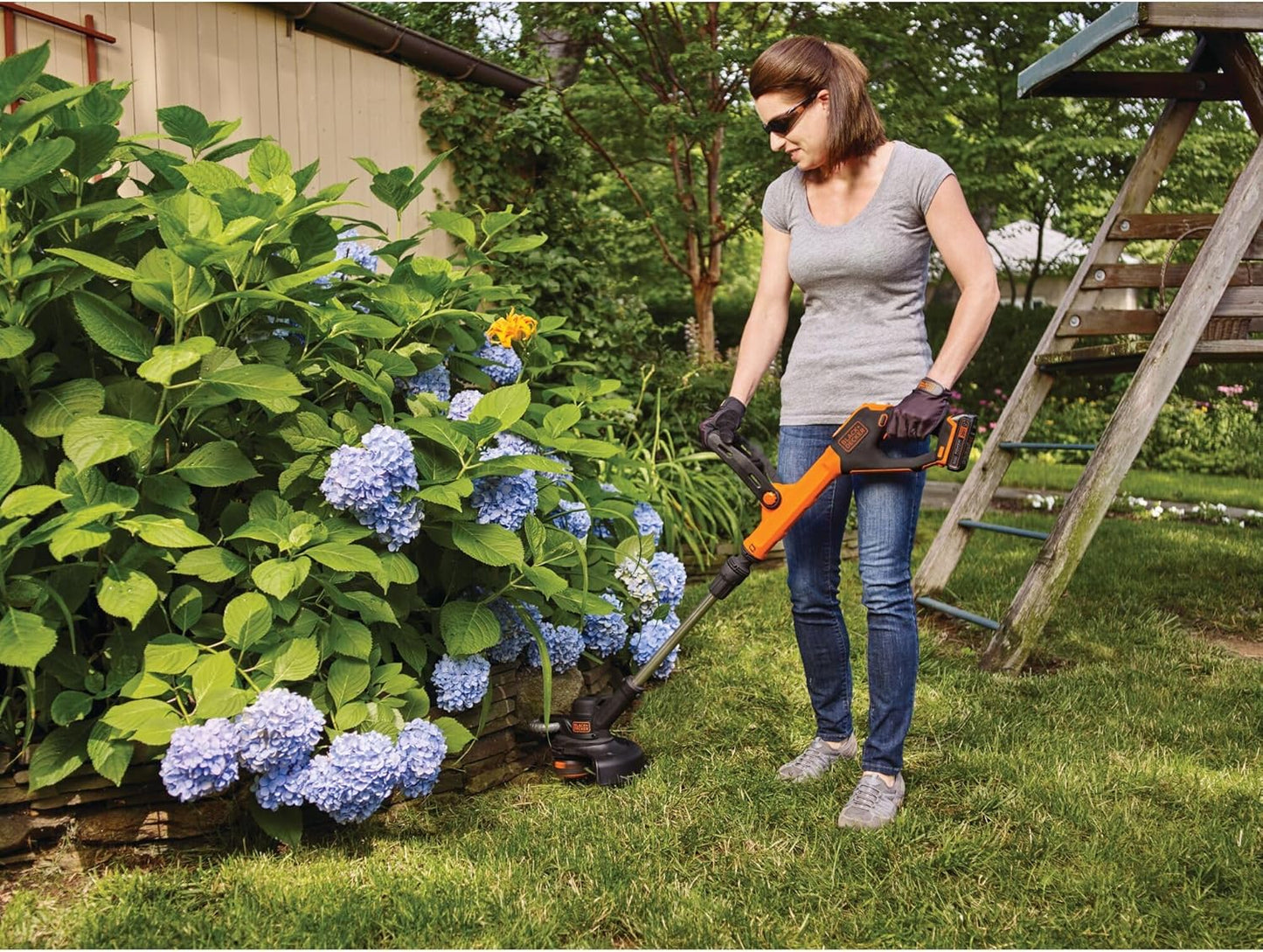 BLACK+DECKER 20V MAX Cordless String Trimmer & Edger - 12 Inch, 2-Speed Control, 2 Batteries & Charger Included