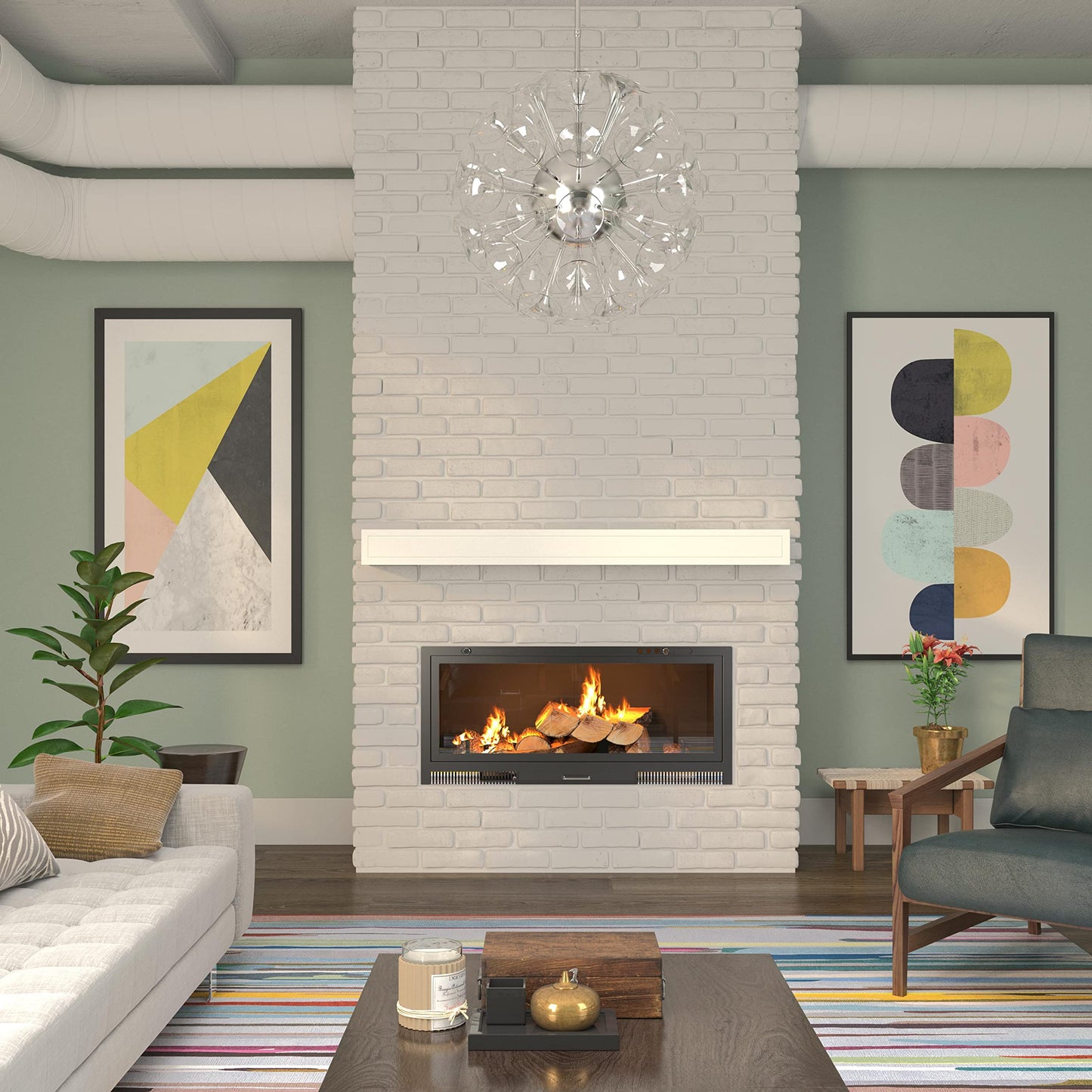 Pearl Mantels ARYB48612 Premium Grade A MDF White mantel shelf, Crisp White paint, 48"L x 9"D x 5"H, The perfect compliment to your hearth and home