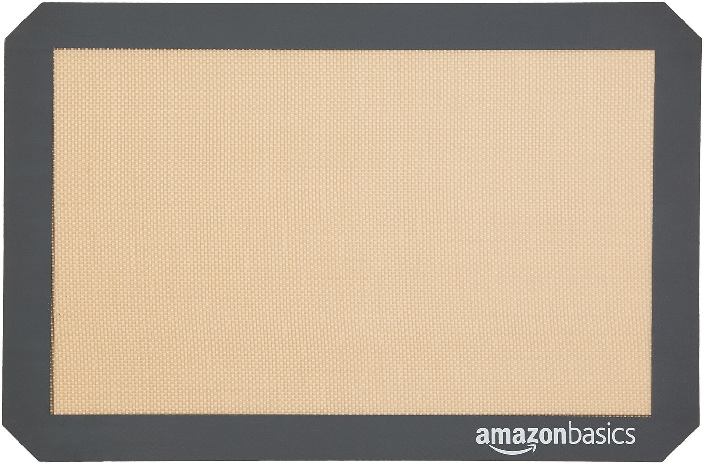 Amazon Basics Rectangular Non-Stick Silicone Baking Mat, Food Safe, Heat Resistant, 9"x13", 9.9"x14.8", and 16.5"x11.6", Beige/Gray, Pack of 3