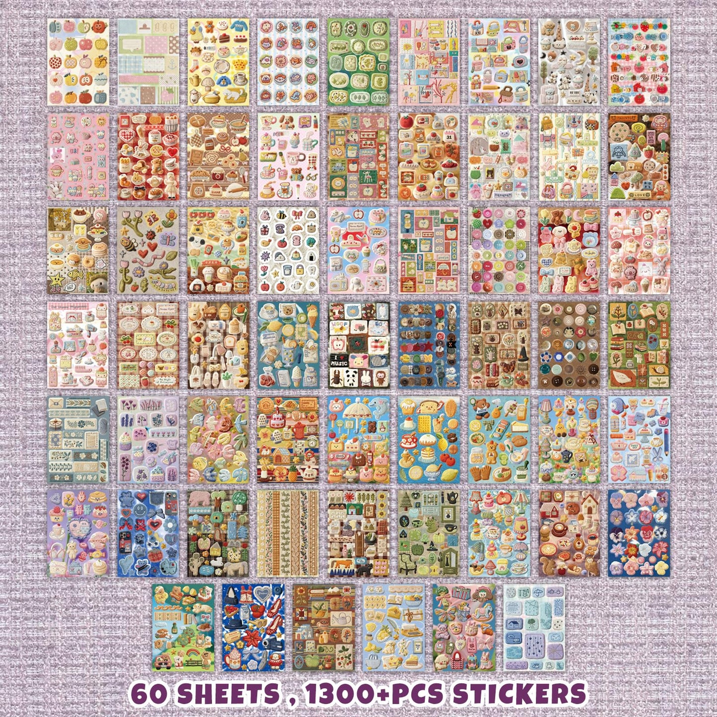 PRSTINCOL 2 in 1 Japanese Sticker Book Combo Set with Red and Blue Patterned Die Cut Stickers 60 Sheets for Journaling