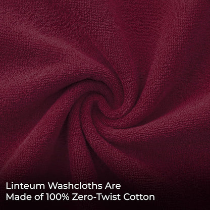 12x12 100% (24 Pack) Linteum Textile Supply Premium Washcloth (Burgundy) Ring Spun Cotton Zero Twist Towels |