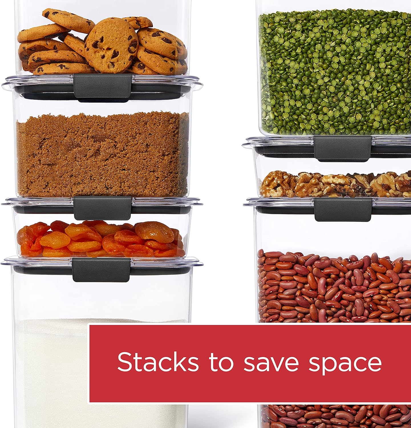 16-Cup Rubbermaid Brilliance Airtight Food Storage Container with Lid Clear/Grey - optimal for pantry organization