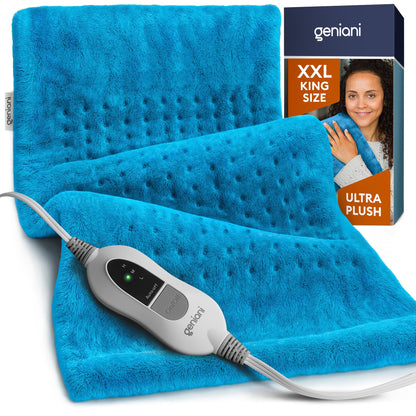 GENIANI Electric Throw - XL Electric Heating Pad for Back Pain & Cramps Relief, Birthday for Women Men Auto Shut Off, Machine Washable, Heat Pad for Neck & Shoulder, 12×24", Tabby Gray