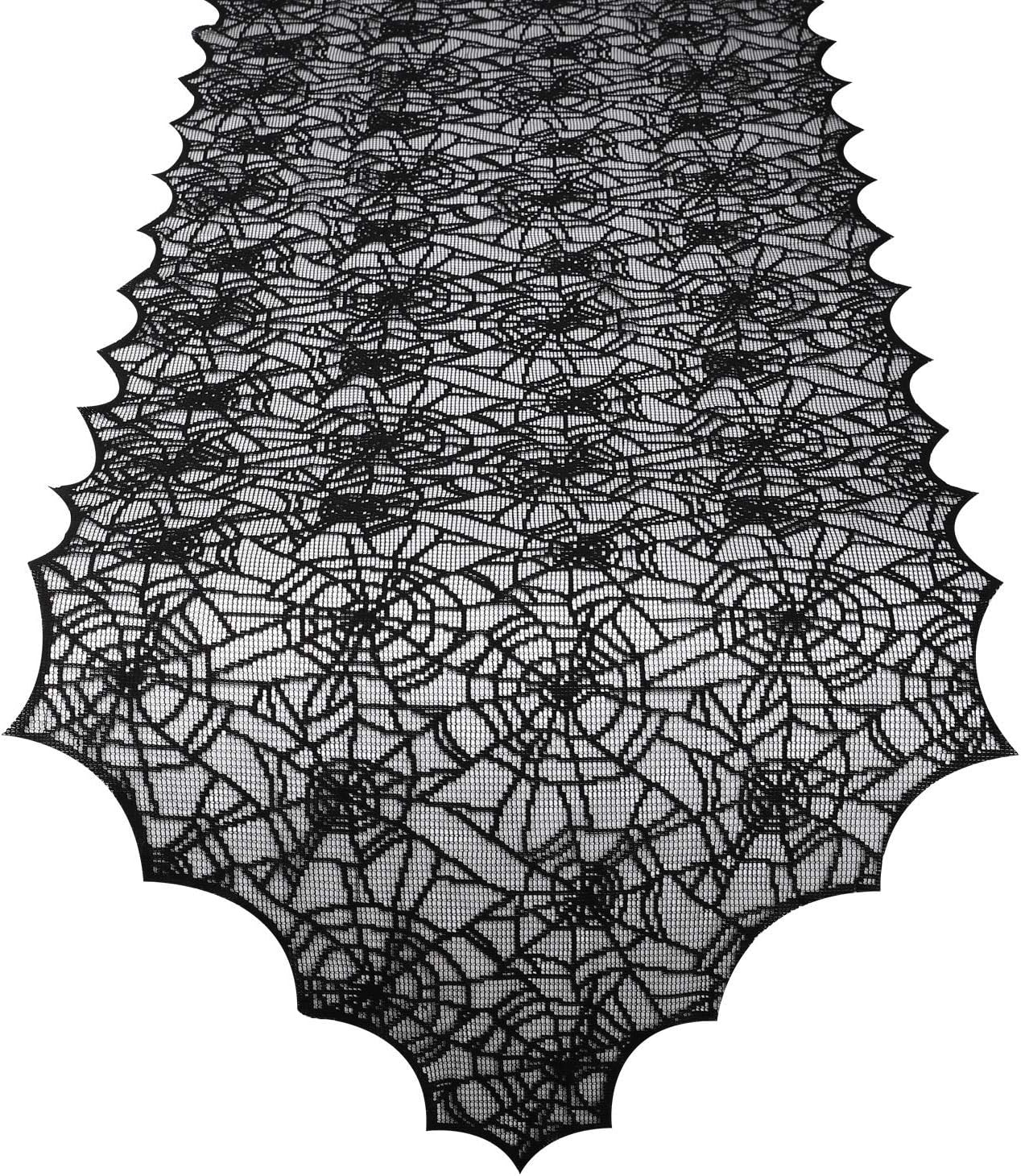 ibohr Halloween Table Runner with Spider Web Lace, Festival Table Decoration for Parties, 18 X 72 Inch