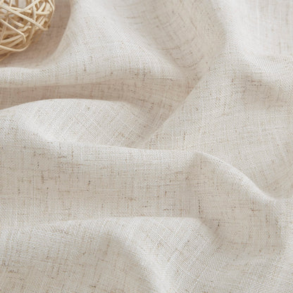 Vision Home Natural Pinch Pleated Semi Sheer Curtains Textured Linen Blended Light Filtering Window Curtains 84 inch for Living Room Bedroom Pinch Pleat Drapes with Hooks 2 Panels 42" Wx84 L