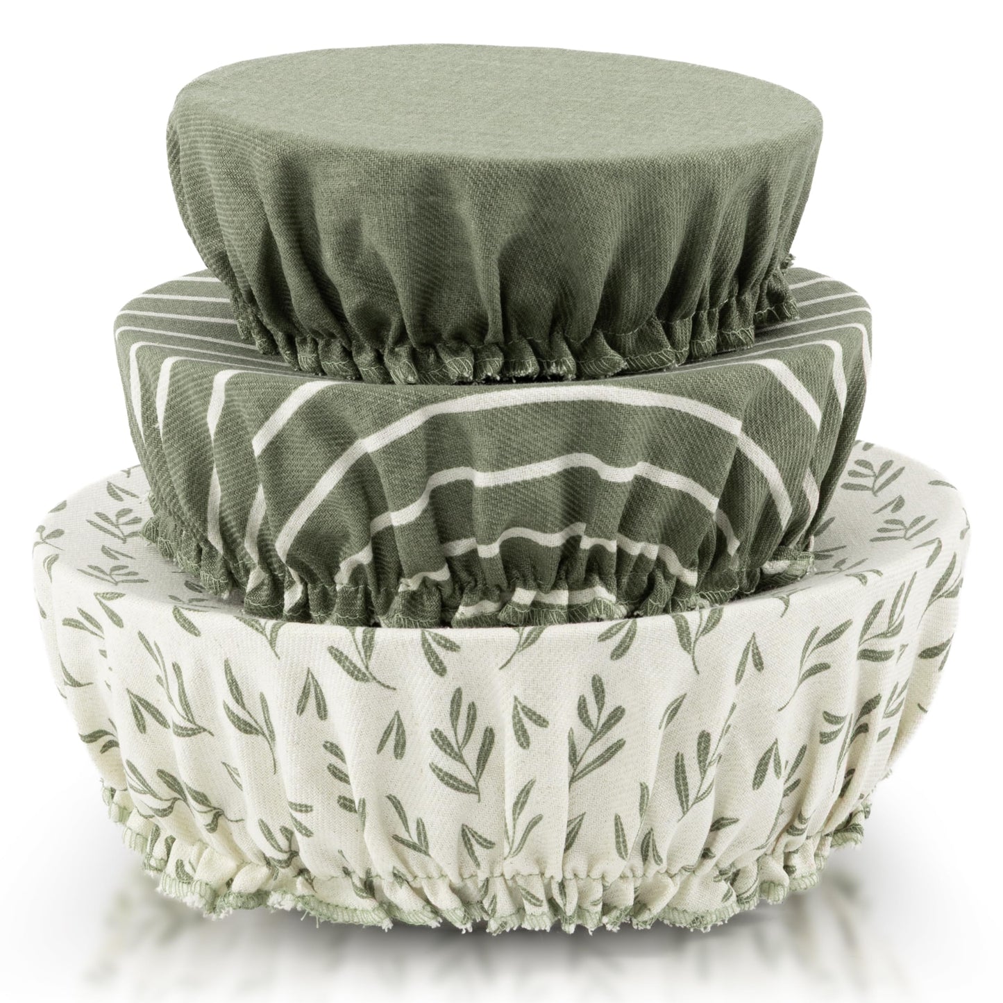 Beautiful Linen Cotton Blend Bowl Covers for Bread Proofing - Reusable Set of 3 in Varying Sizes Easily Fit Your Bowls 7" to 13" - Durable Fabric Covers, Ideal Sourdough Bread Baking Accessories