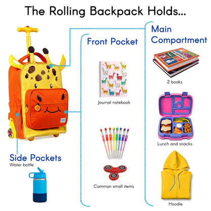 TWISE SIDE-KICK SCHOOL, TRAVEL ROLLING BACKPACK FOR KIDS AND TODDLERS (PUP)