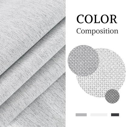 Windows,Grommet 2 52" 54" Jubilantex Light Grey Linen Full Blackout Curtains for Bedroom Burlap Style Light Blocking