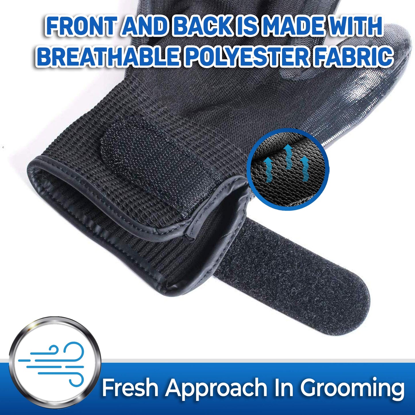 PET MAGASIN Dog Washing Gloves, Grooming Gloves for Dogs, Dog Brush Glove & Pet Hair Removal Glove for Easy Grooming & Bathing, High-Density Silicone for Gentle Pet Care (Black, Medium)