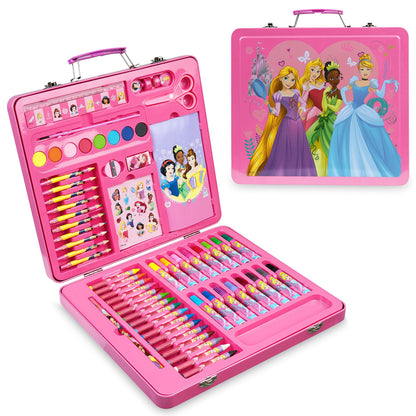 Disney Colored Pencils Art Supplies Kids Drawing Kit School Supplies Painting Kit Girls Drawing Pencils Art Kit Travel Case with Crayons Arts and Crafts for Kids 4-12