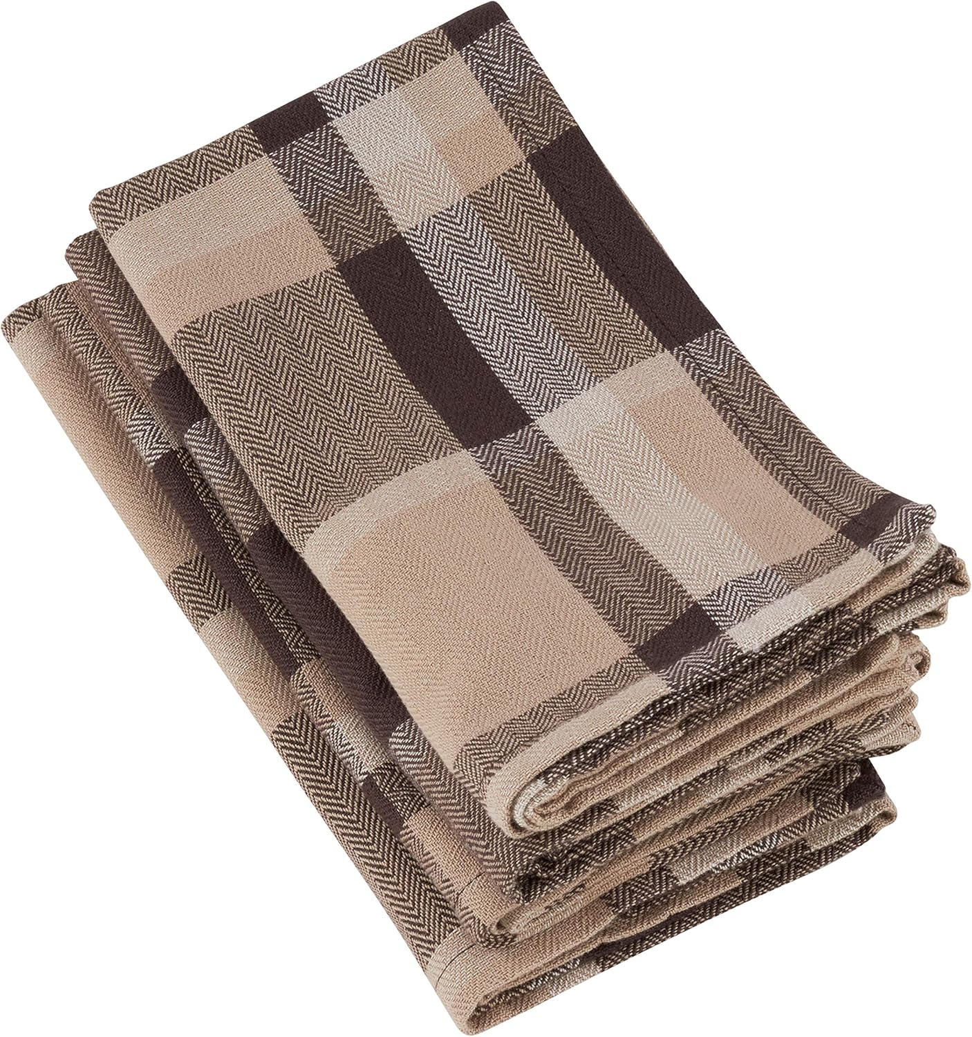 100% Cotton Plaid Design Table Napkins - Set of 4