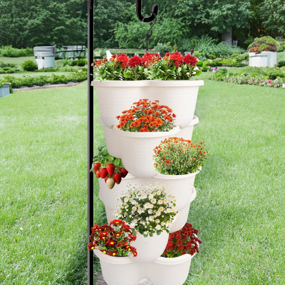 5 Hourleey Strawberry Planter, Tier Stackable Gaden Tower for Flowers, Vegetables, Grow Your Own Herb Garden Vertical