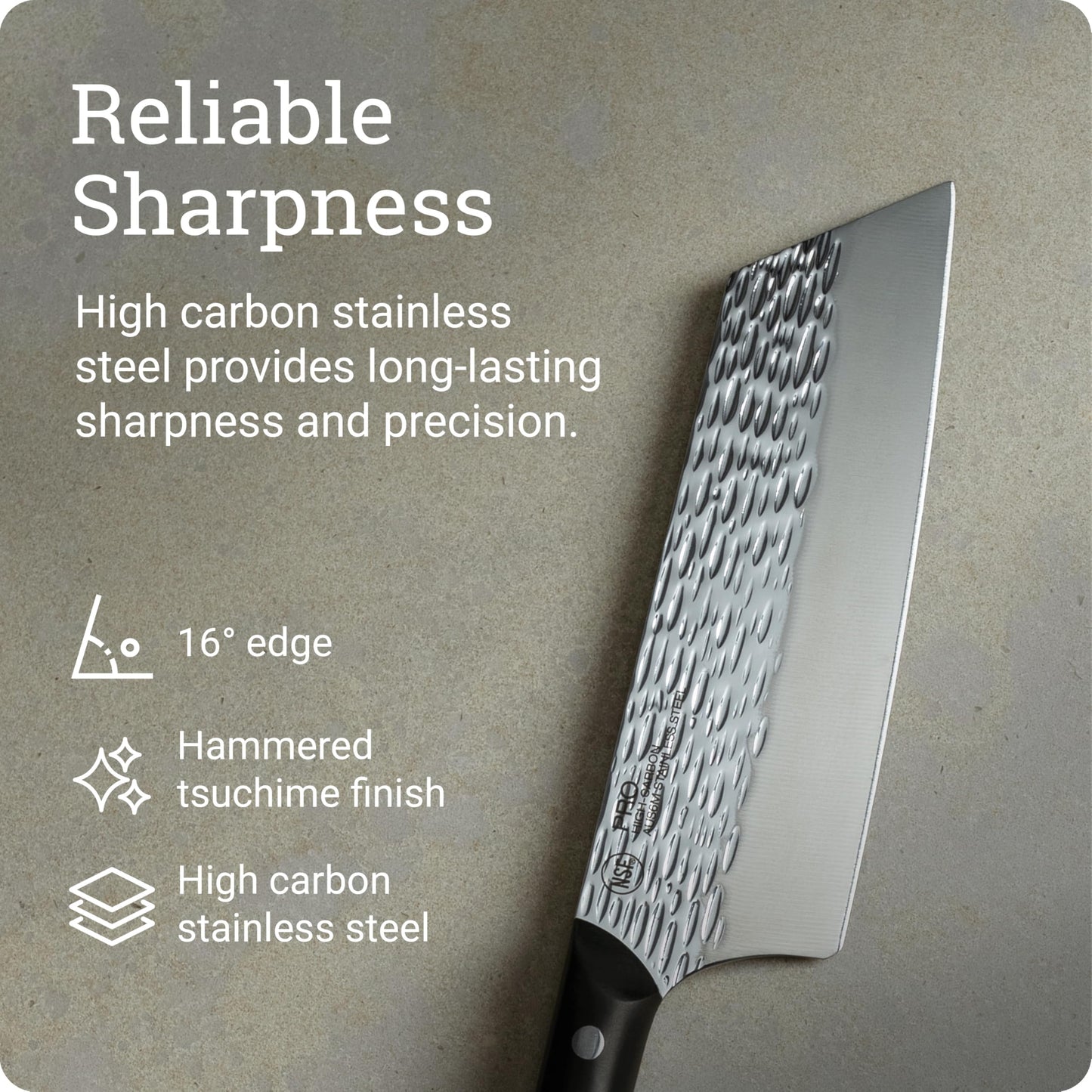 Kai PRO 7" Asian Utility Knife, Hand Sharpened Japanese Kitchen Knife Ideal for Stir Fry, Japanese AUS6M Stainless Steel Blade, Full-Tang POM Handle, NSF Certified, For Professional and Home Chefs