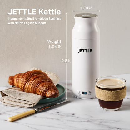 Jettle Electric Kettle - Travel Portable Heater for Coffee Tea Milk Soup - Stainless Steel Travel Water Boiler tea pot with Temperature Control - LED - Automatic Power Off - 450ml - Kitchen Appliance