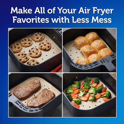 Reynolds Kitchens Air Fryer Liners - Disposable Unbleached Parchment Paper Sheets | 50 Count (Pack of 3)