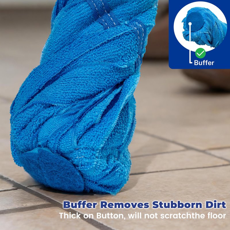 EaseYourDay Self-Wringing Twist Mops, Hands-Free Ratchet Wringing, Microfiber Mop with 1 Extra Refill