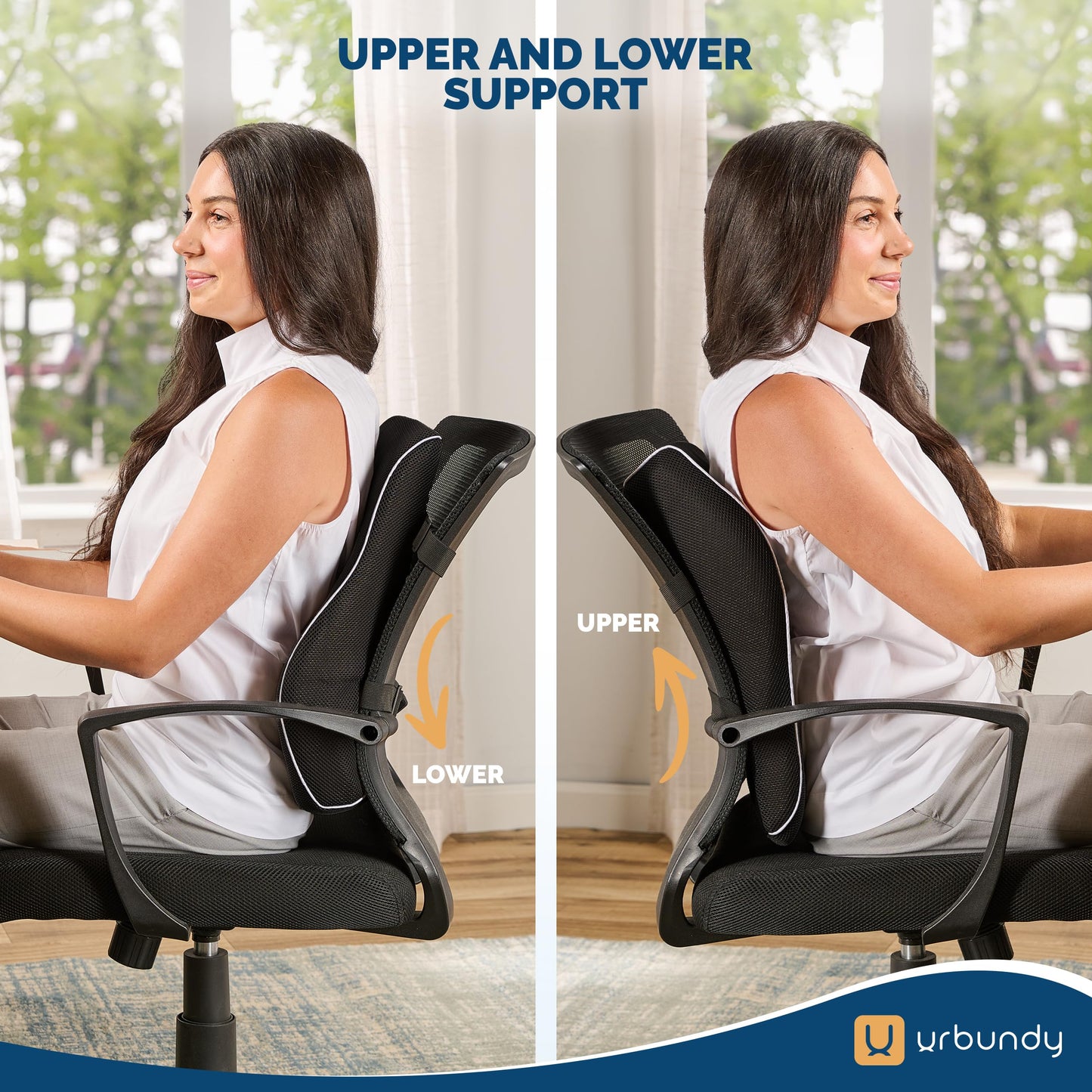 Lumbar Support Pillow for Office Chair with Strap - Perfect Lumbar Pillow Cushion for Upper & Lower Back Support for Office Chair, Back Support Back Pillow - Also Perfect Lumbar Support Pillow for Car