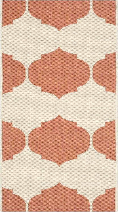 SAFAVIEH Courtyard Collection Accent Rug - 2' x 3'7", Beige & Terracotta Non-Shedding & Easy Care