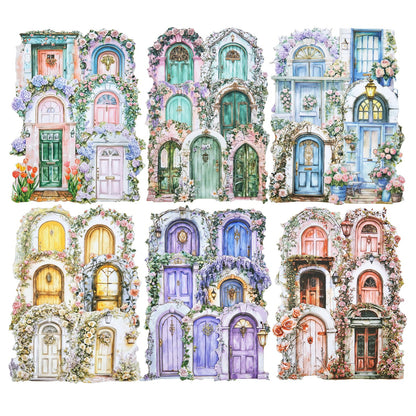 AuriicLeaf Pop-up Door Cardstock Sticker Set, 60PCS Fantasy Portal Stickers for Scrapbooking, Journaling, DIY Crafts and Planner Decoration