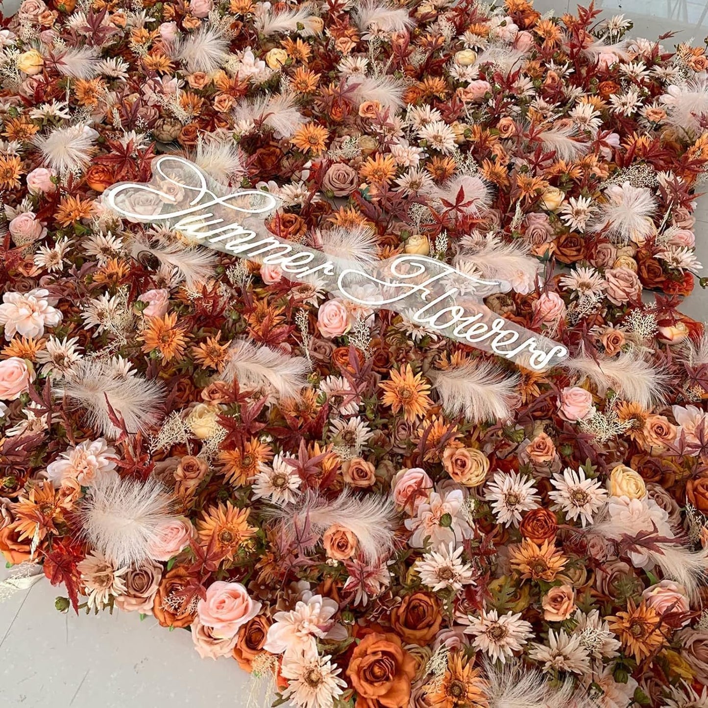 ERoomQ Artificial Flower Wall Panels, Flower Wall Mat Simulation Floral Cloth Bottom Silk Rose Flower Panels for Backdrop Wedding Wall Decoration,3M*3M