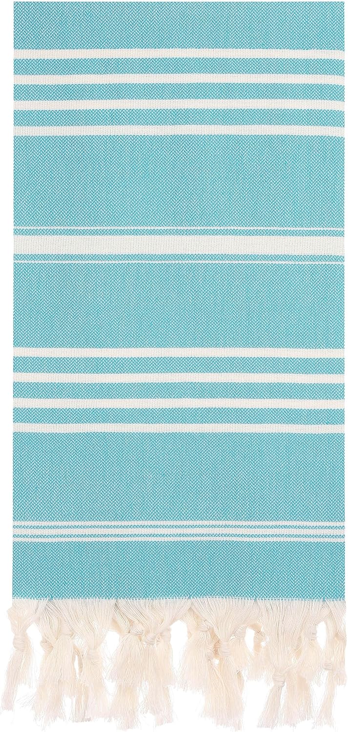 Cacala Turkish Hand Loomed Towels, 100% Cotton Sultan Series, 37" x 70" for Shower, Spa, Pool, Gym, Yoga