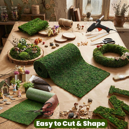 BYHER Fake Moss Table Runner 71" x12" - Realistic Green Moss Sheet for Crafts, Garden Party Decorations, Woodland Theme, Forest Decor 30x180CM