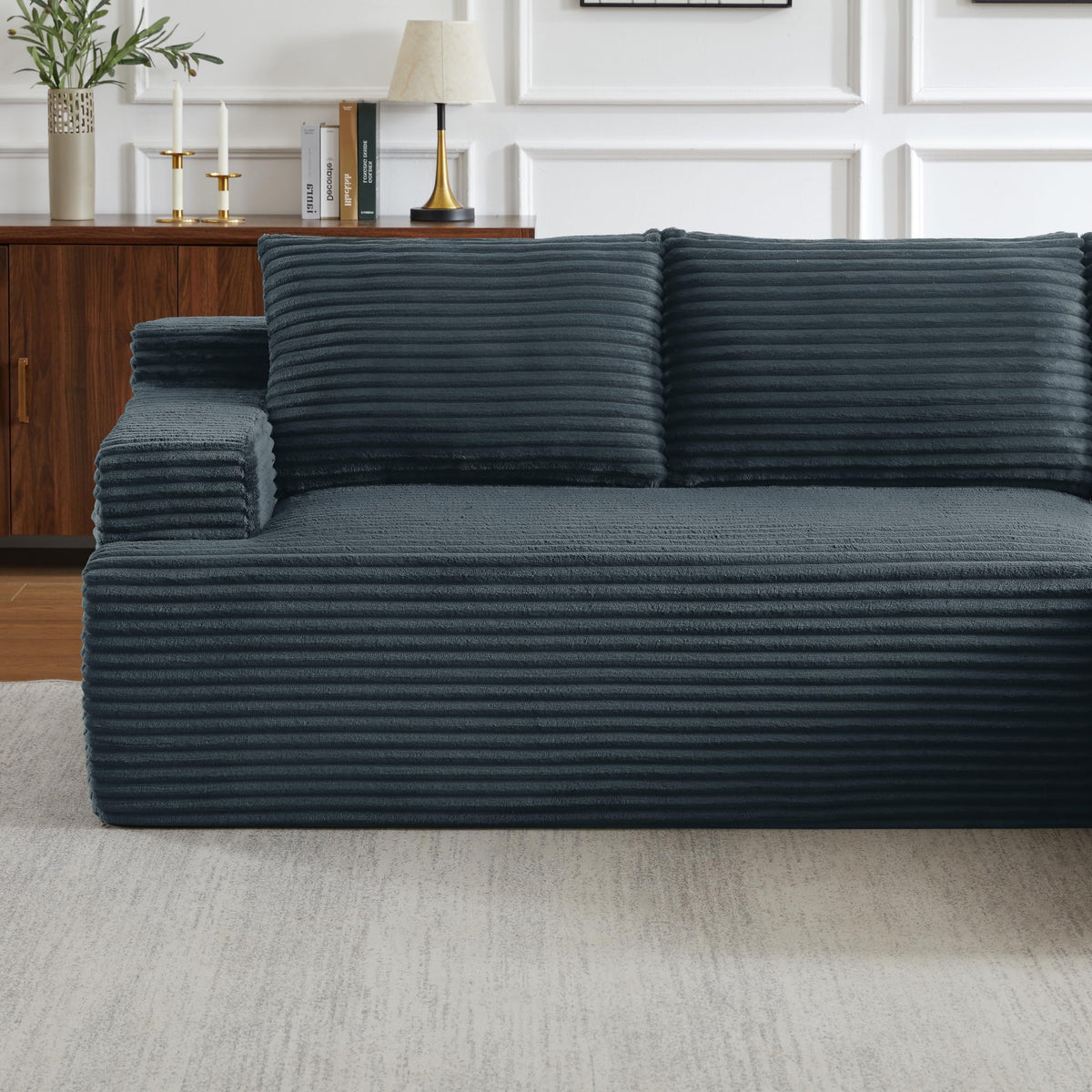 96" Modular Sectional Sofa, Cloud Sectional Couch with Deep Seat, Modern L-Shape Corner Sofa Couch with Right Facing Chaise,Upholstered Boneless Couches for Living Room Bedroom