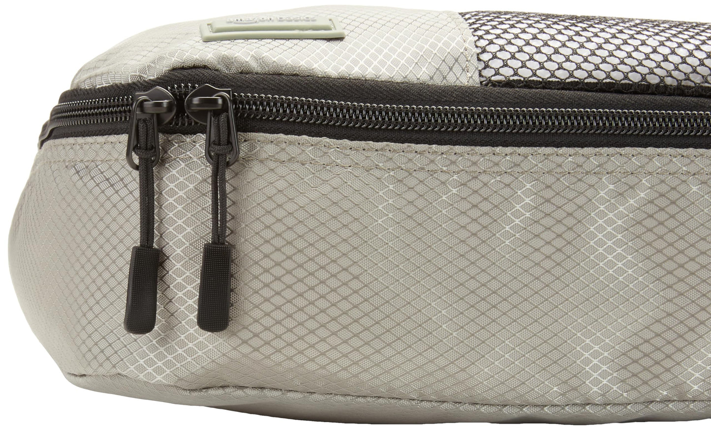 Amazon Basics 4 Piece Packing Cubes with Double Zipper and Mesh Top, Travel Organizer Set, Medium, Gray