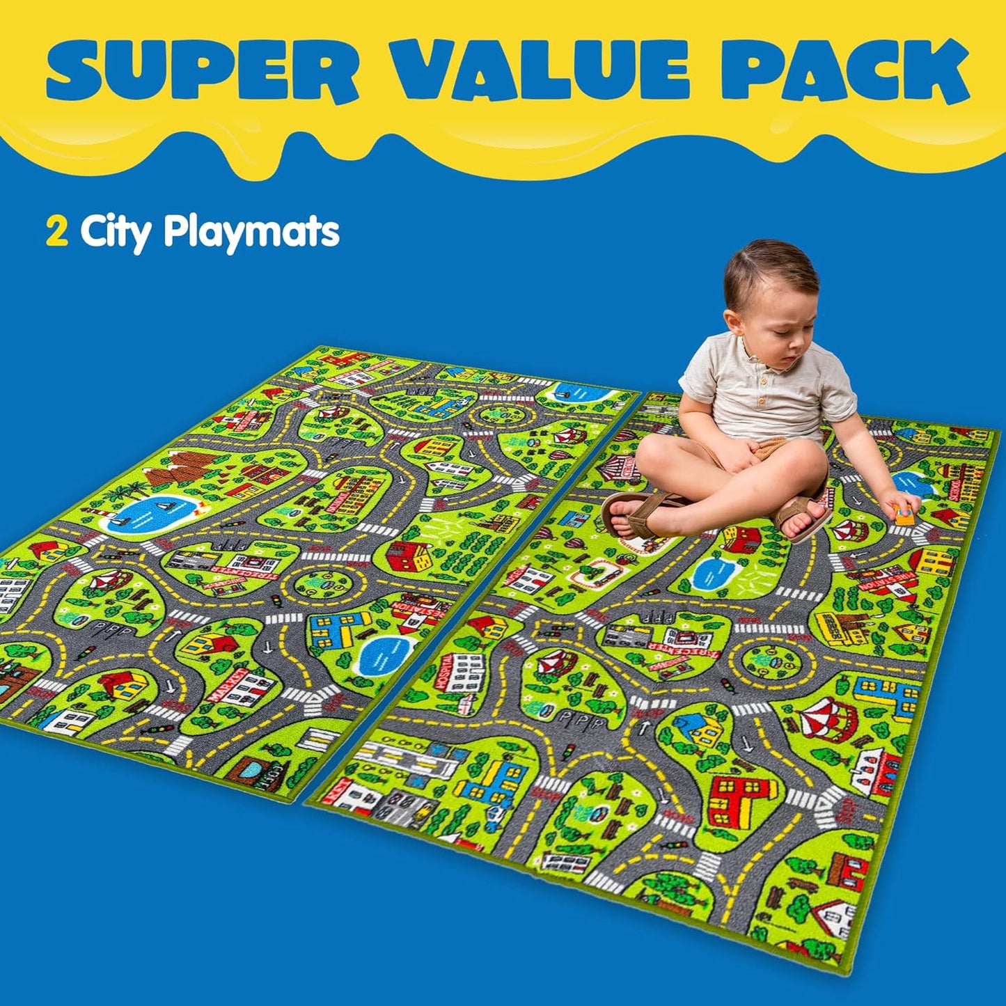 Durable City Life Playmat for Kids - Engaging Toddler Rug