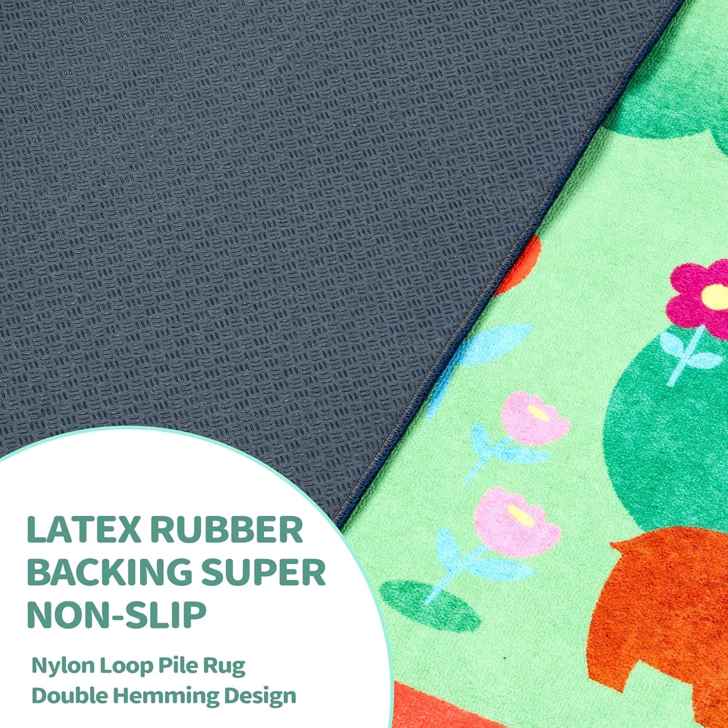 5x7 Safe(60"x80") Baby Play Mat for Floor, FT Non-Slip Nursery Rug, Extra Thick Large Area Kids Rugs, Kids Mat