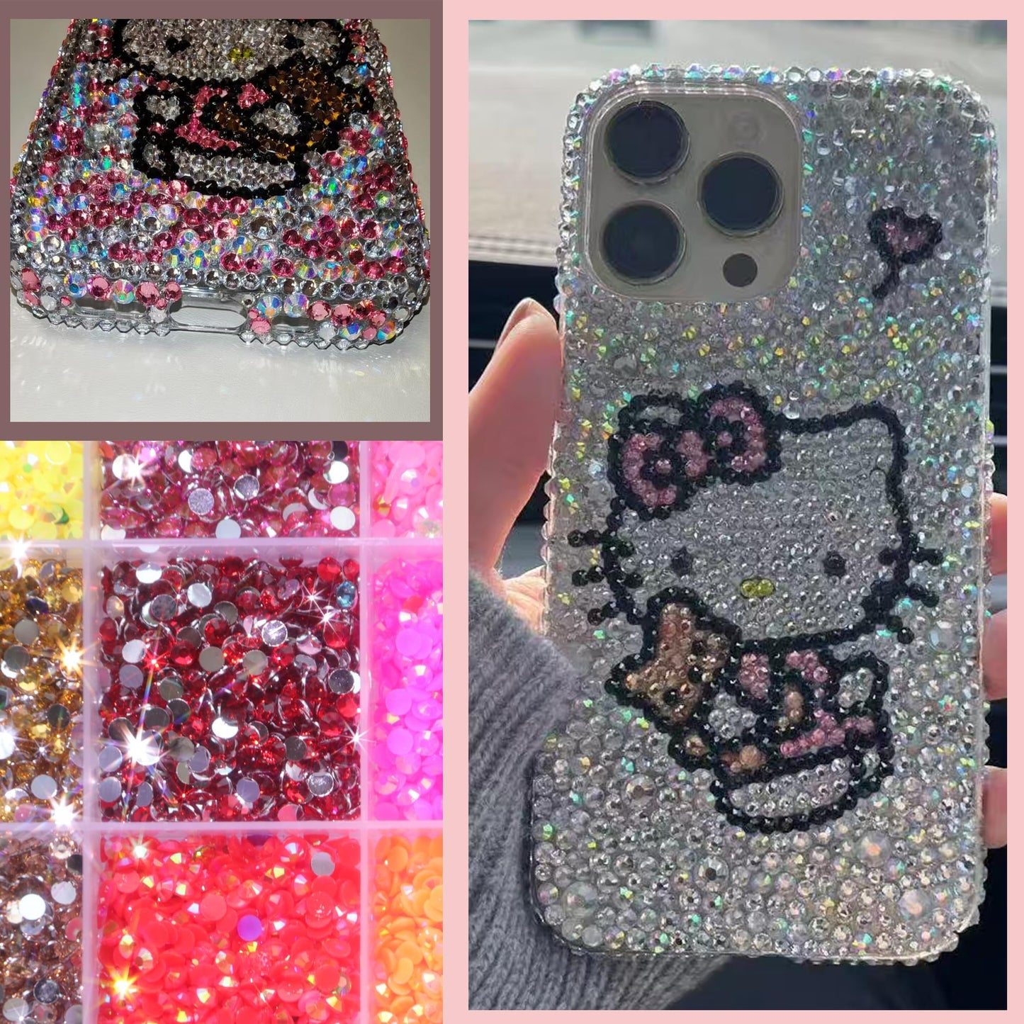Bedazzle Kit with Rhinestones for Crafting, 28 Colors, 36000 Pieces, 3mm Flat Back Resin Gems, Bling Rhinestone Kits with B7000 Glue, Tweezers and Wax Pen for DIY Diamond Art, Phone, Clothing, Nail