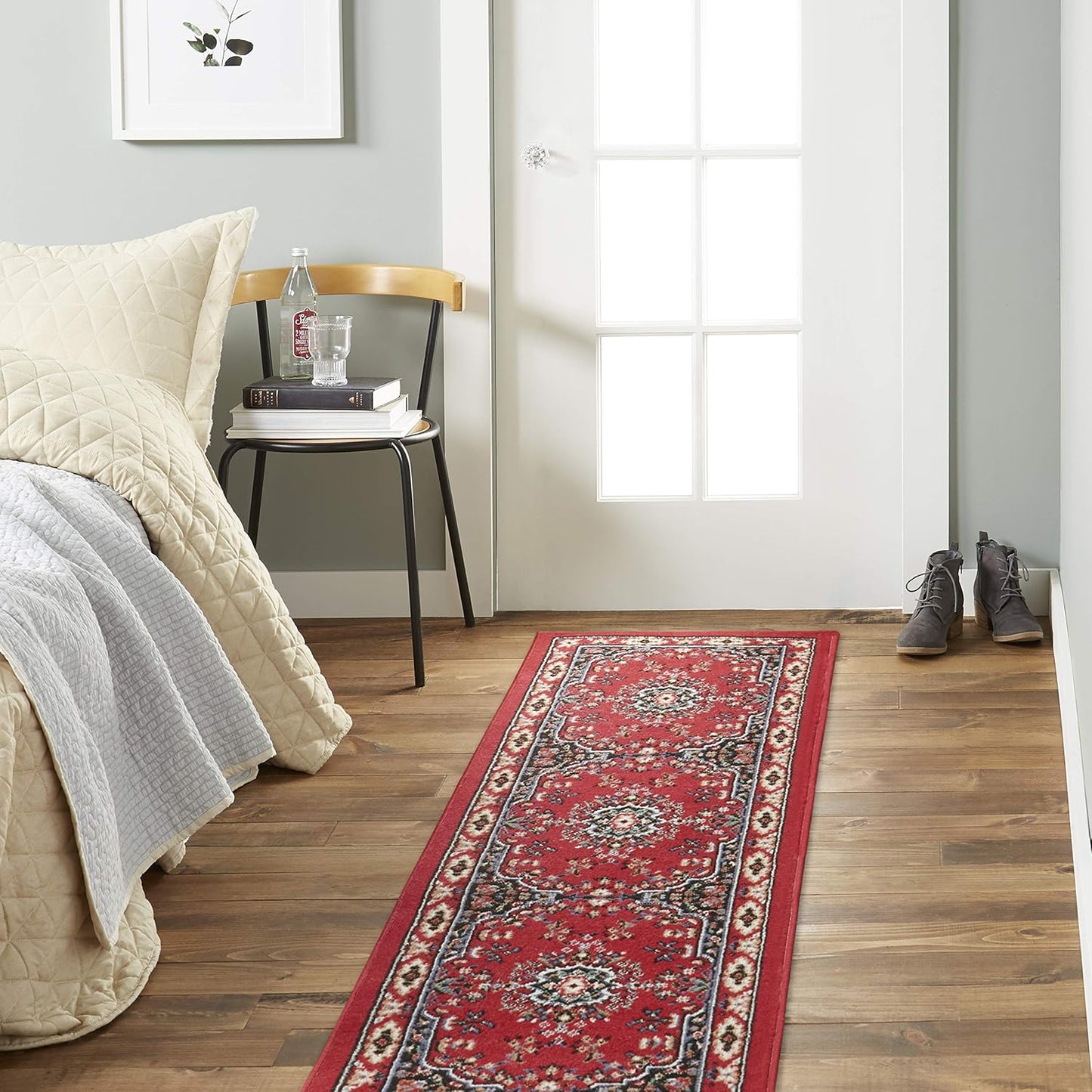 Home Dynamix Premium Sakarya Traditional Medallion Border Area Rug, Claret, 1'9"x7'2"