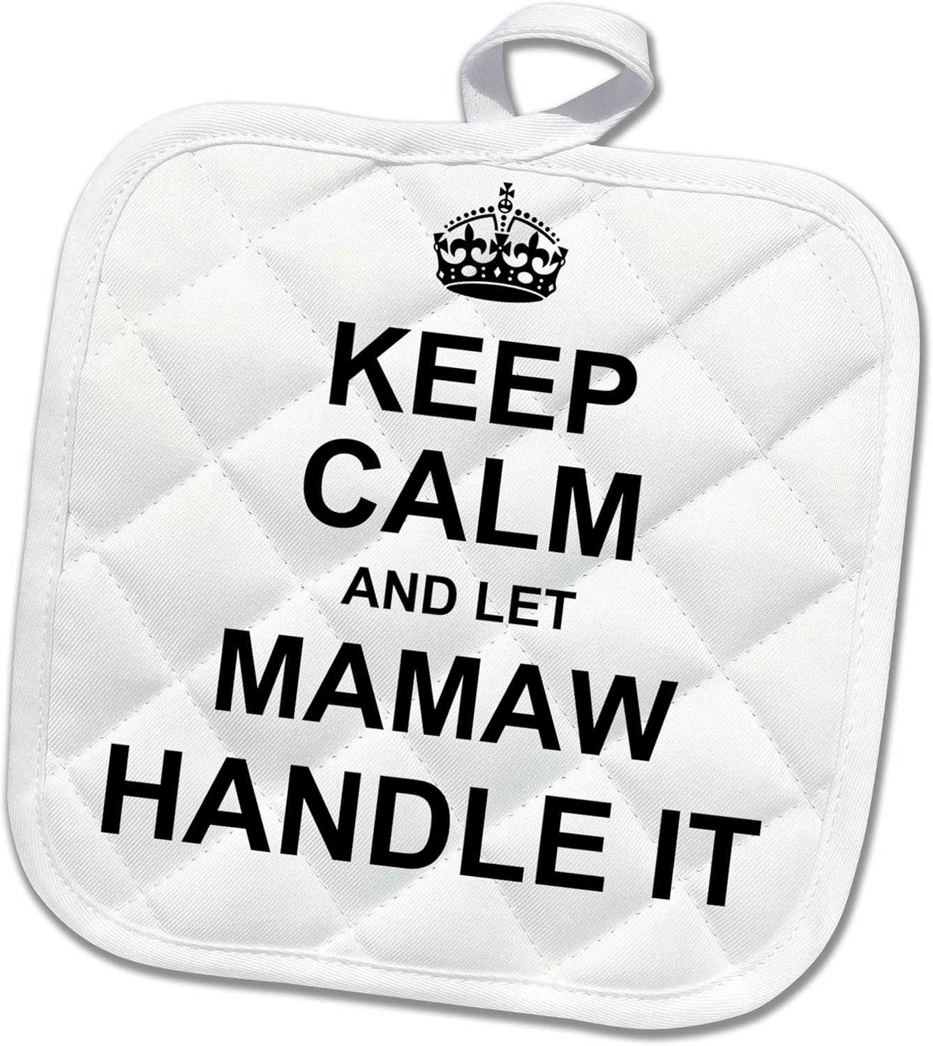 3D Rose Keep Calm and Let Mamaw Handle It Pot Holder, 8 x 8