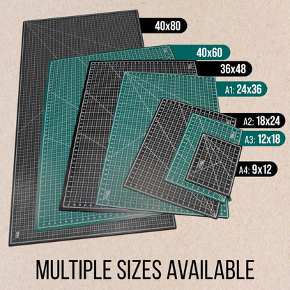 U.S. Art Supply 9" x 12" Self-Healing Cutting Mat 5-Ply (2 Pack) - Double-Sided Green/Black Craft Mat, Non-Slip Cutting Mats for Crafts, Sewing, Quilting, Scrapbooking