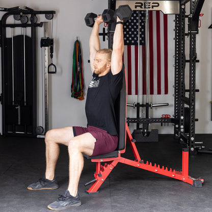 REP AB-3100 Adjustable Weight Bench | Matte Black FID Design | Foldable Fitness Platform for Home Gym | Flat Incline Decline Workout and Strength Training Bench