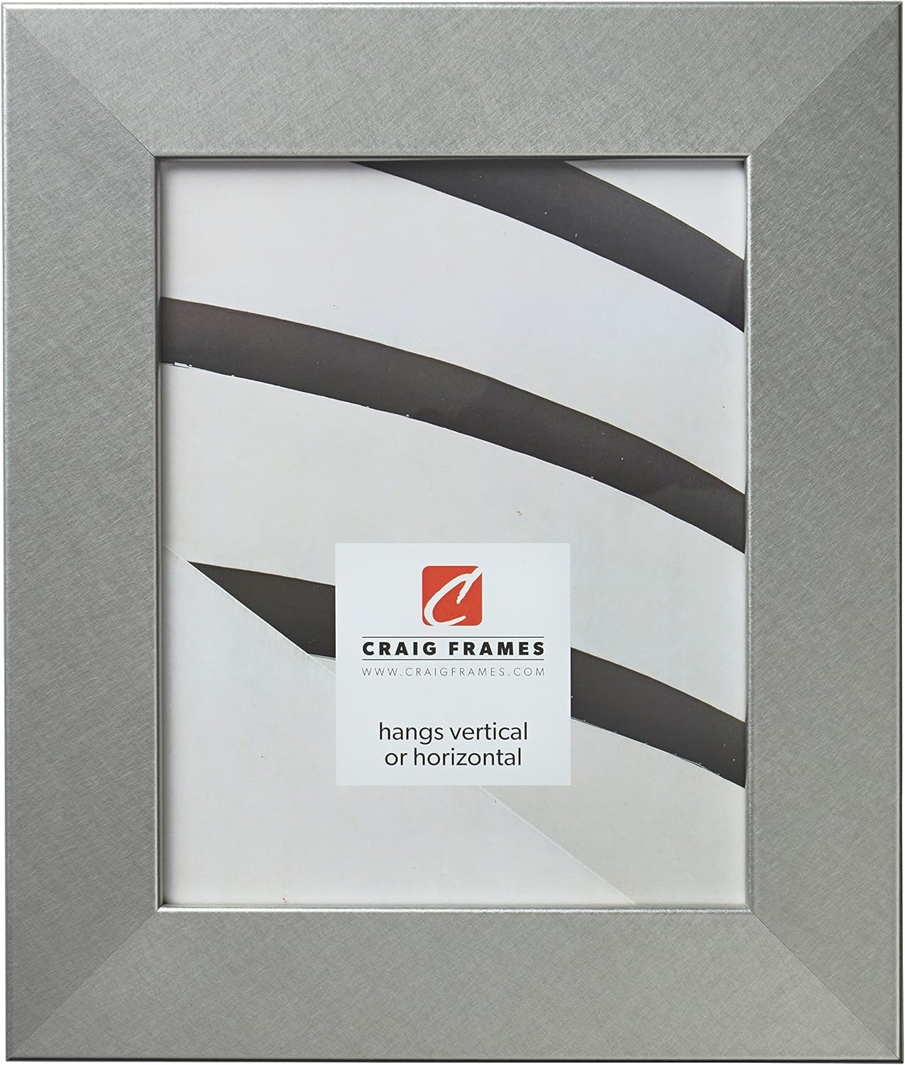 Craig Frames Bauhaus 200 Picture Frame, 4 x 6 Inch, Brushed Silver
