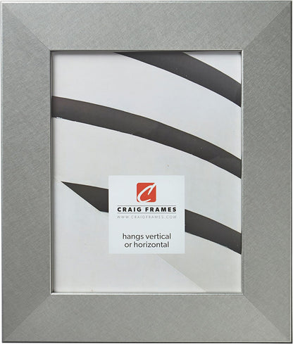Craig Frames Bauhaus 200 Picture Frame, 4 x 6 Inch, Brushed Silver