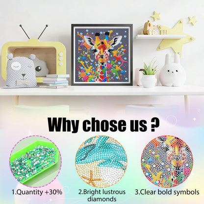 Yunruily 6 Pack Diamond Art Kits for Kids - Animals 5D Diamond Painting,Diamond Painting for Kids 6 10 12 for Kids Children Birthday,Christmas for Gifts and Home Wall Decor 6x6inch