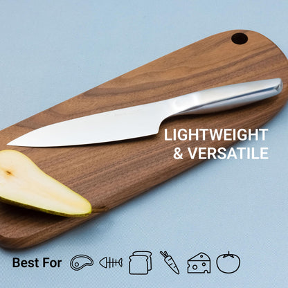 Hast Camping Cutting Board and Chef Knife Set For Outdoor Cooking, Ultra Sharp Professional 6.3 Inch Chef Knife, Chopping Block, Magnet, Foldable, Natural Oak Wood, Stainless Steel Knife, Camping