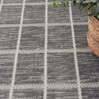 Nourison Serenity Home Contemporary Area Rug, Grey Ivory 2'2" x 7'6", Easy-Cleaning for Bedroom & Living Room
