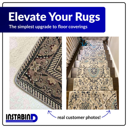 Instabind 54 ft Roll Premium Carpet Edge Binding – Regular Style Carpet Edge Trim - Do-It-Yourself Glue On Rug Edging - Durable & Easy Finishing for Rug Edges - USA Made Flooring Products, Malt