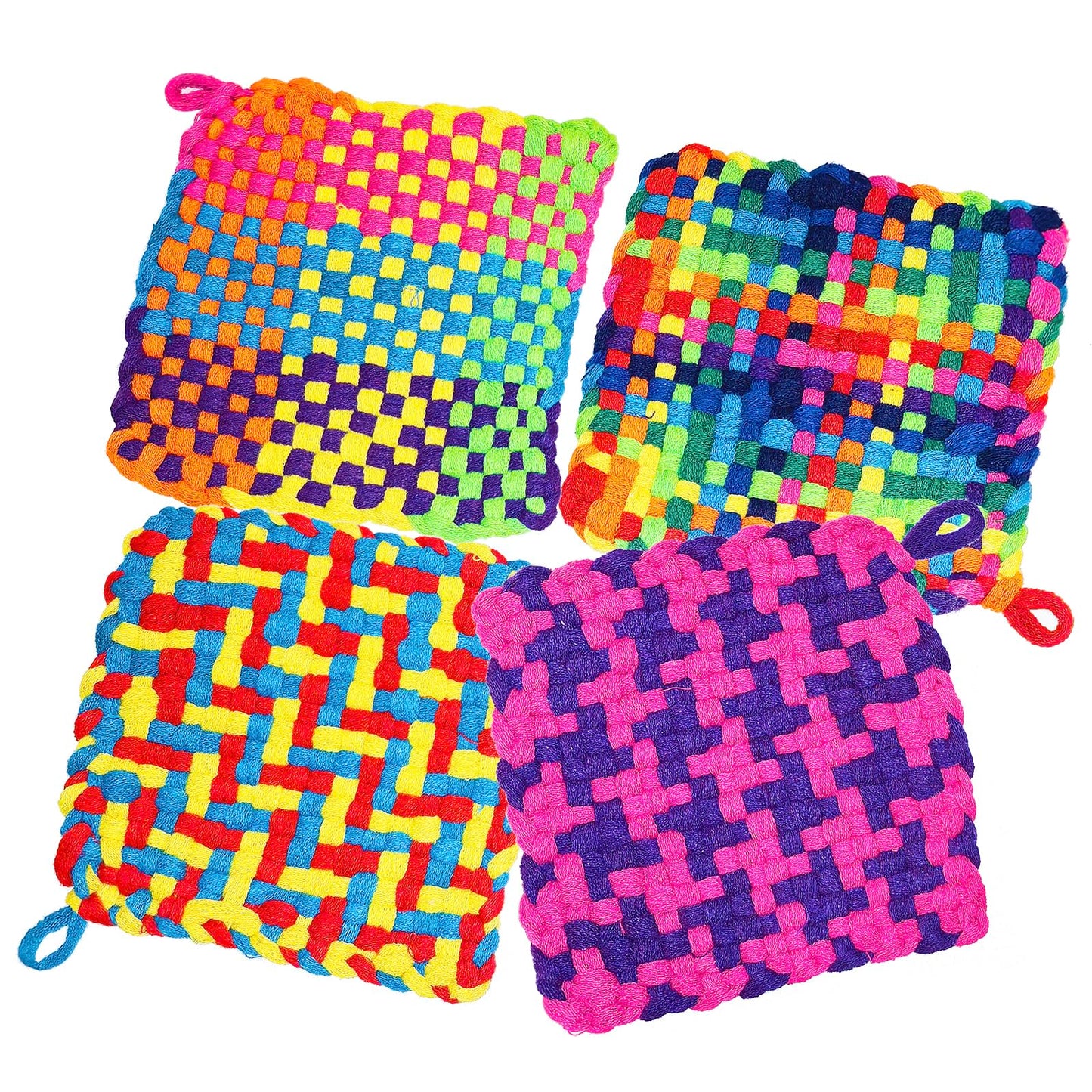 Tatahu Potholder Weaving Loom Kit - 300pcs Rainbow Knitting Refill Loops in 10 Colors, Make 8 Potholders for Beginners, DIY Arts and Crafts