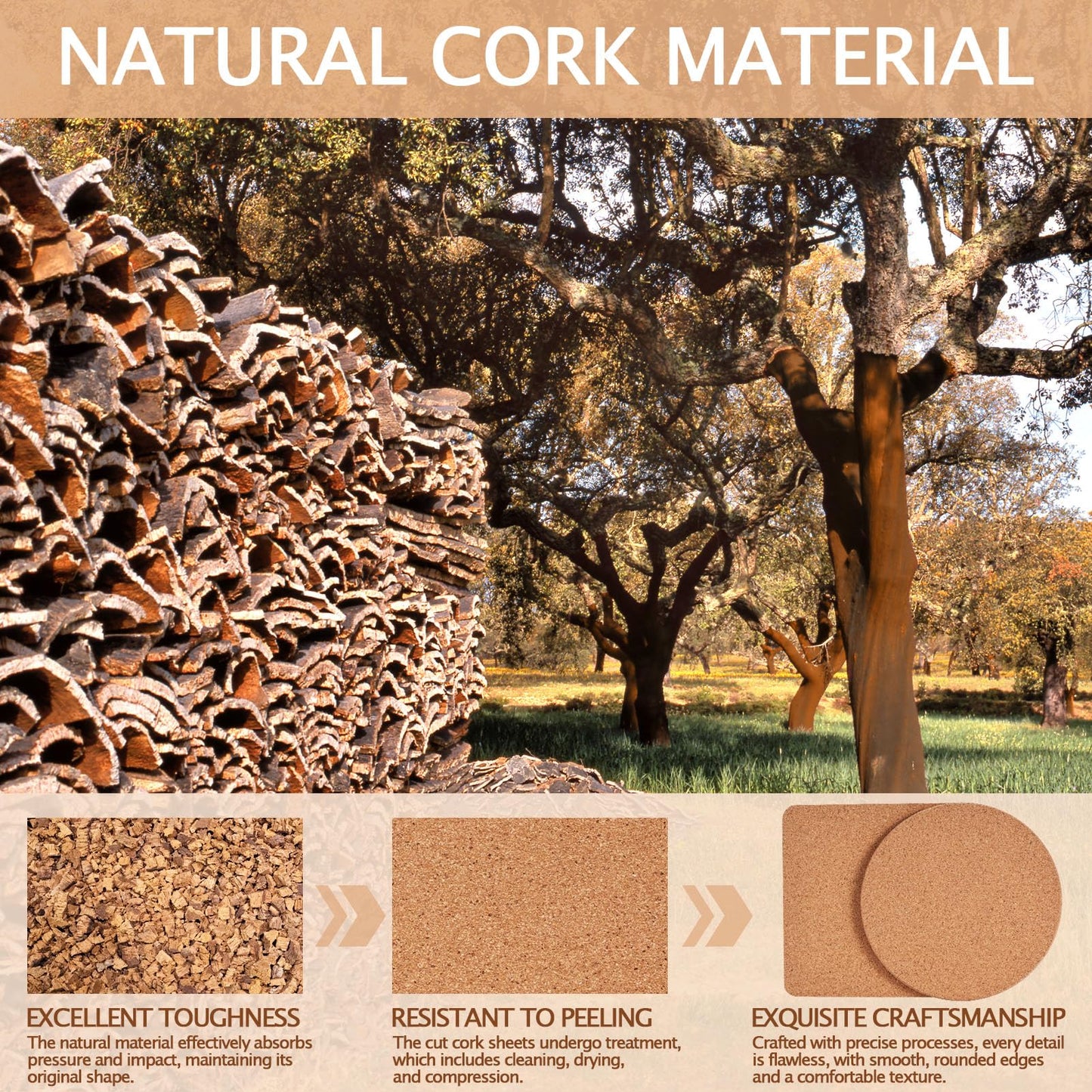 60 PCS Cork Coasters for Laser Engraving, GOH DODD Thicken Absorbent Mats Blank Coasters Bulk Tabletop Protection Plant Saucers for Drinks Wood Burning Arts Crafts DIY Resin Gifts, 4 Inch