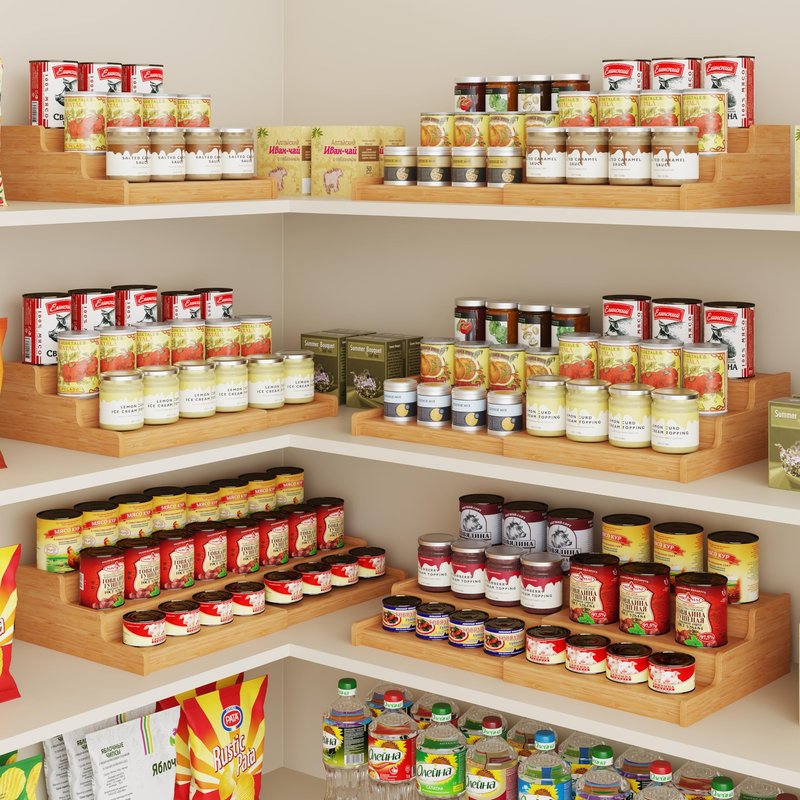 Expandable Bamboo Can Rack Organizer for Pantry, 3-Tier Adjustable Can Storage Holder, Soda Organizer Holds Up to 24 Cans, Canned goods Storage Display for Pantry, Cabinet, Countertop (patent pending)