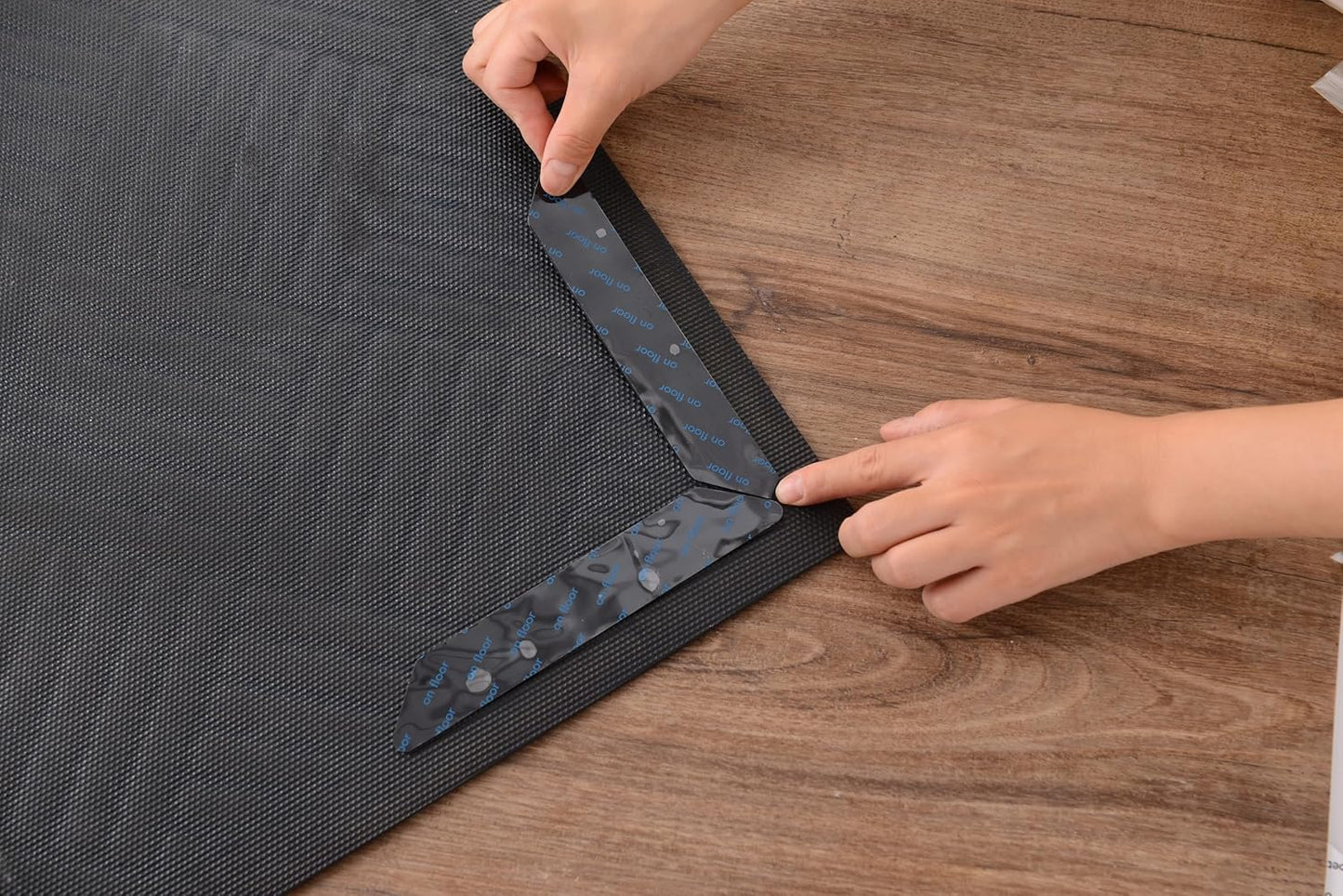 12 (2mm) Pcs Non Slip Rug Pads Gripper for Hardwood Floors, Tile, Wood Under Rug Carpet Tape, Reusable Washable