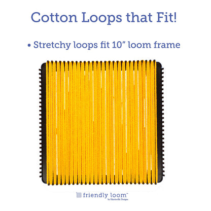 Harrisville Designs Friendly Loom | 10” PRO-Sized Yellow Potholder Weaving Loops | Craft 2 Cotton Potholders