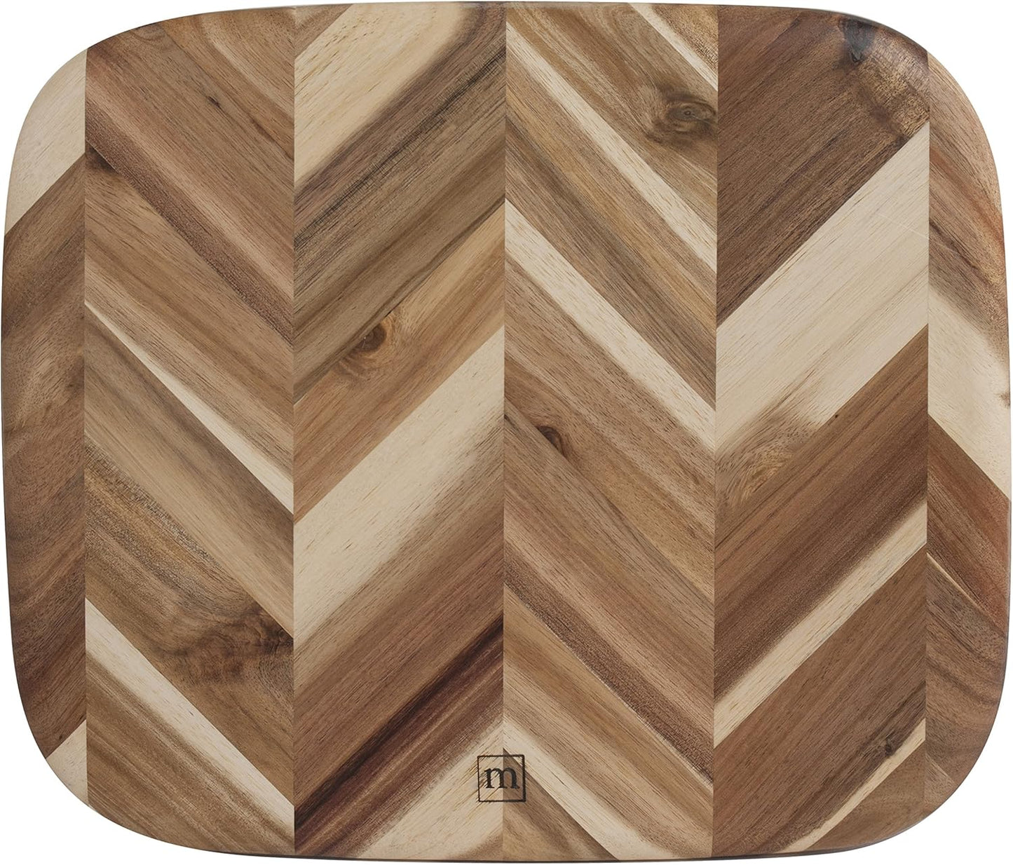 Madeira Acacia Herringbone Cutting Board, 12.5" x 14.5" for Kitchen