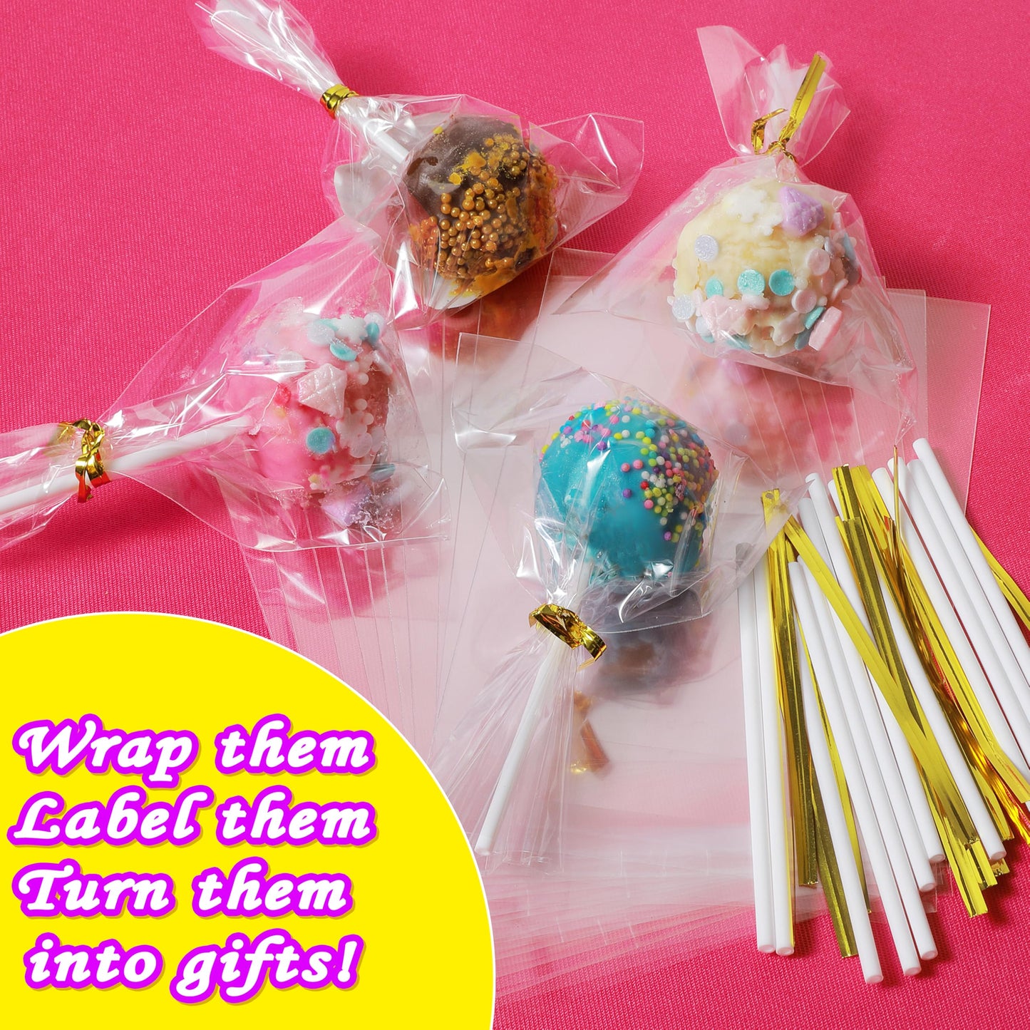 Carolart Cake Pop & Chocolate Lollipop Making Kit for Kids, 76-Piece Kids Baking Set with Storage Box, Silicone Molds, Melting Pot & Recipe, Kids Baking Supplies for Girls Boys Ages 6-12