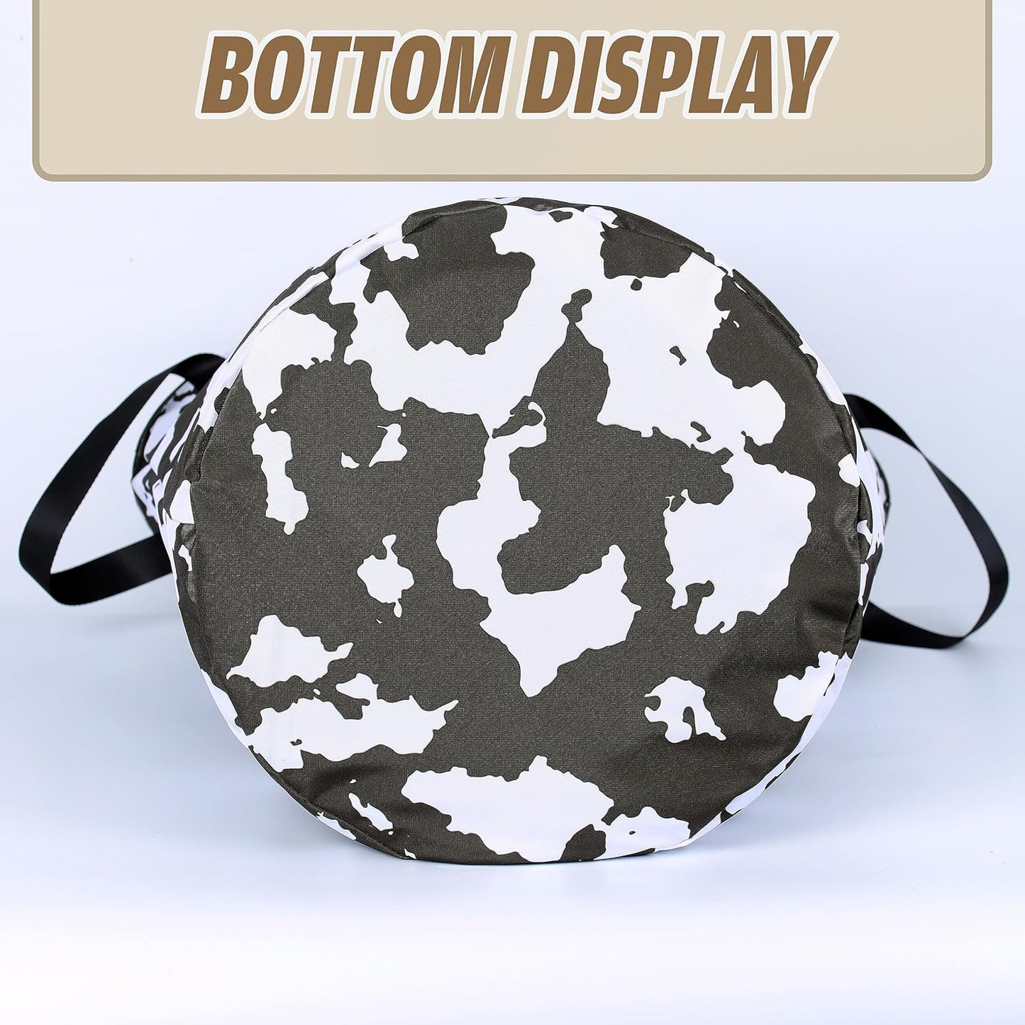 NUTAINLA 17.7x13.7 Inch Cow Texture Laundry Basket Brown White Print Foldable Oxford Cloth Funny Tote Bag Laundry