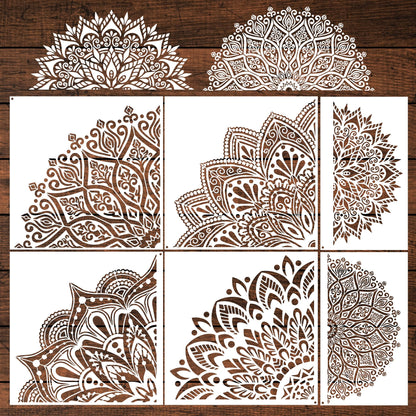 Sistink Large Mandala Stencils for Painting - Folk Rangoli Mandala Large Stencils for Painting on Wall Furniture Decor